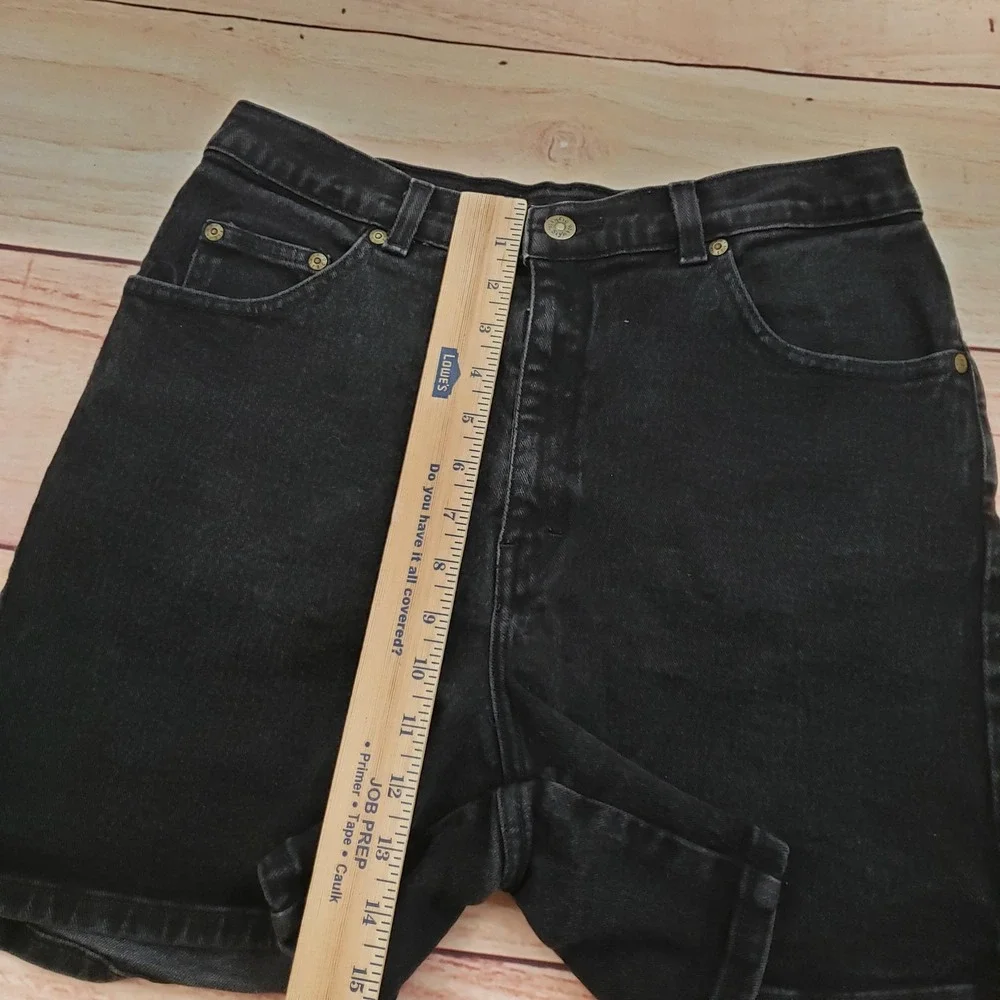 VINTAGE Style & Co Shorts Womens‎ 14P Black Denim Casual High Rise Petite Jean